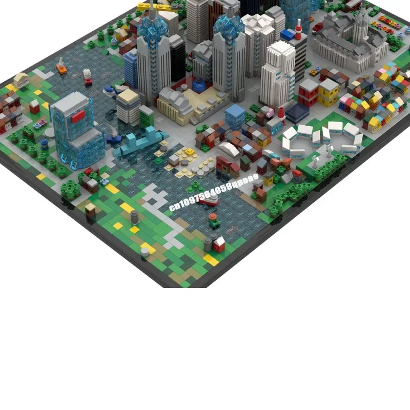 Nieuwe Stad Hot Selling Street View Moc Modulaire Philadelphia Citymap Model Aangepaste Puzzel Diy Creatieve Ideeën Kid Speelgoed Verjaardagscadeau