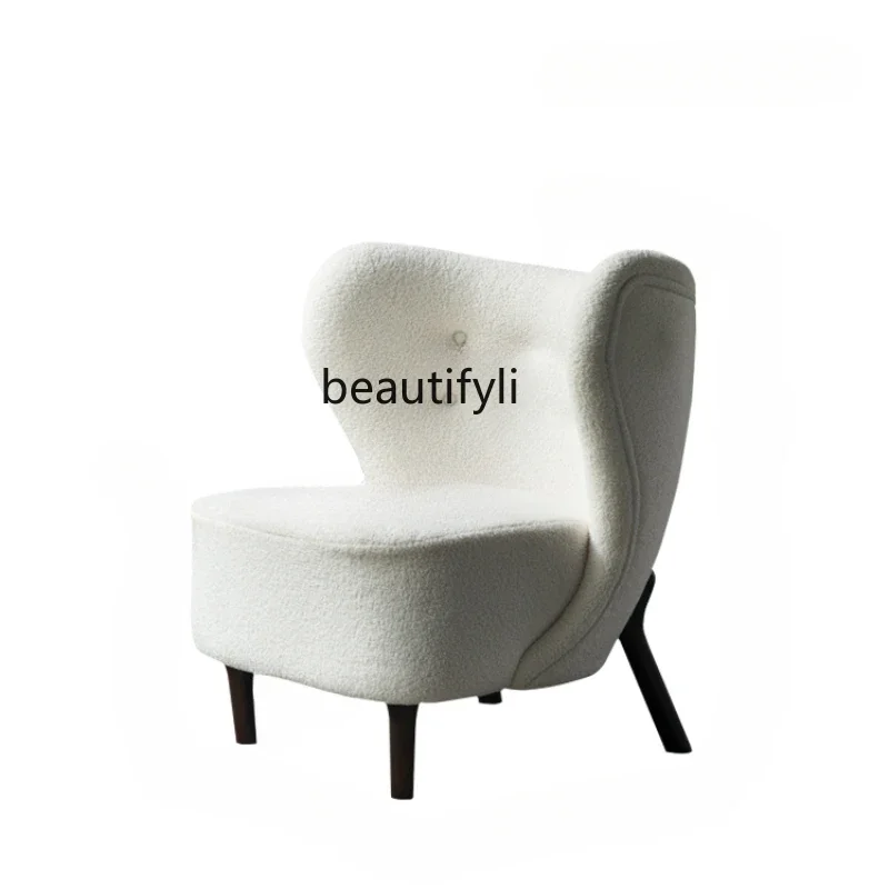 

S Modern Nordic Lamb Wool Couch Minimalist Design Leisure Balcony Lazy Single Sofa Creative Living Room lounge chair furniture