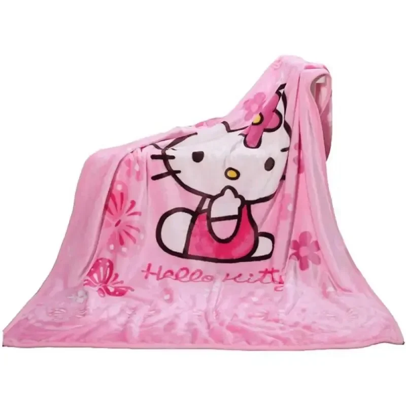 Hello Kitty miękki puszysty koc Sanrio Cartoon śliczny pluszowy koc Kawaii idealny dla dziewczynek wielofunkcyjny koc prezent urodzinowy