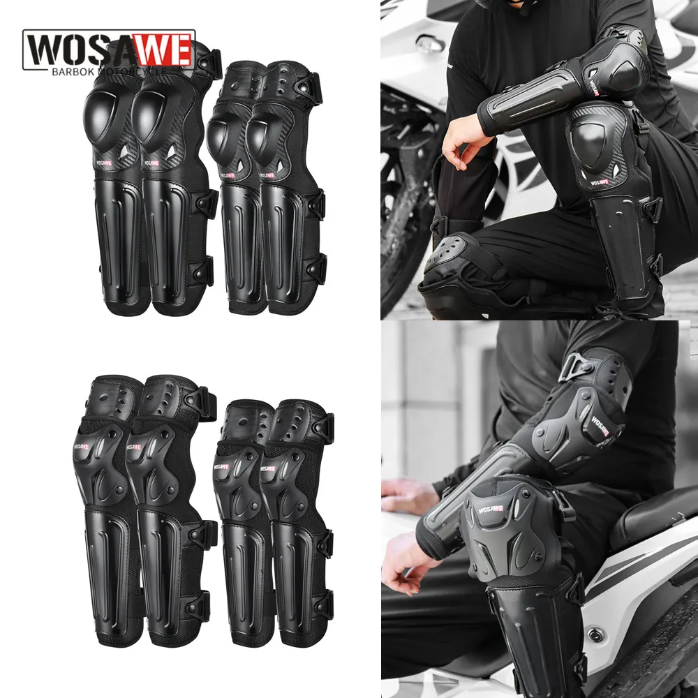 WOSAWE Elbow Protector Motorcycle Knee Pads Set Motocross Knee Guard Protective Gear Motocross Elbow Pads Knee Pads