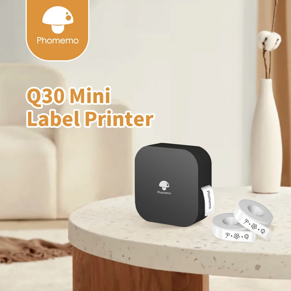 Phomemo Q30 Label Printer Wireless Mini Thermal Printer Portable Adhesive Sticker Barcode Labeling Maker for School Home Office