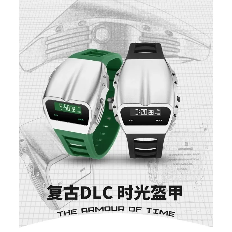 X7000 Men Electronic Watch Retro Style Waterproof Niche Design Male Wrist Watch Daily Casual Sports Watch