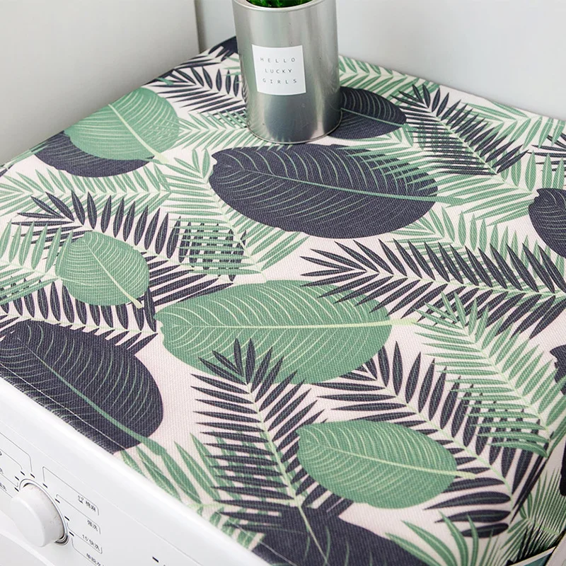 Nordic Washing Machine Cover Green Leaf Washing Machine Dust Cover Oven Microwave Refrigerator Protecor Modern Home Decor
