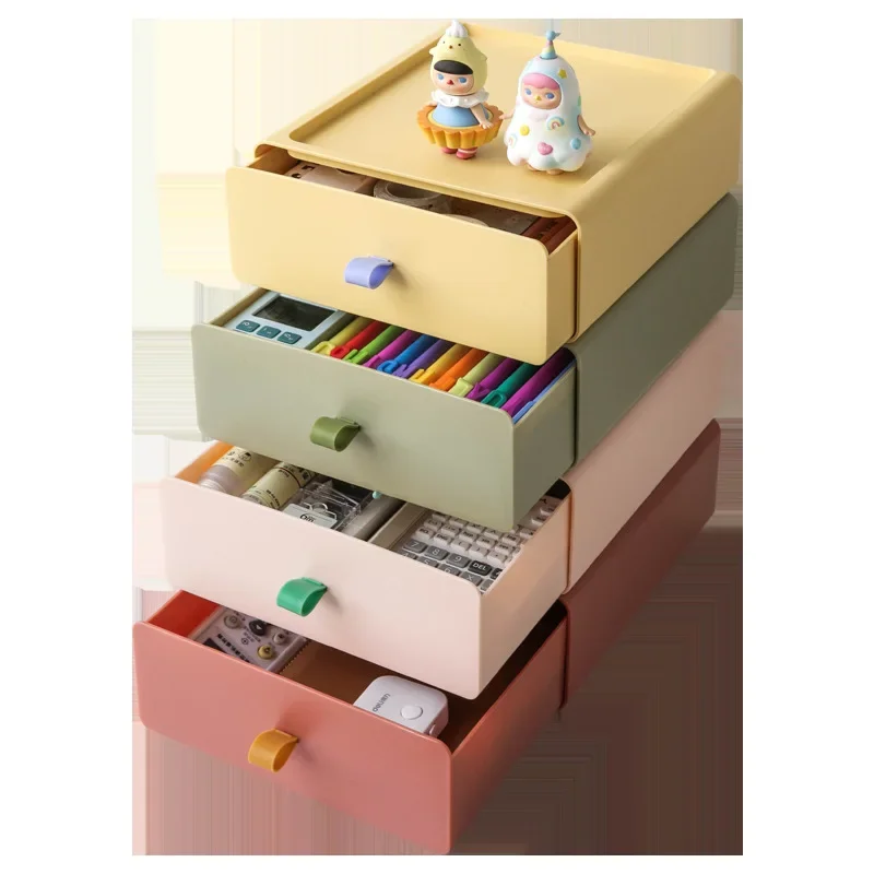 1PC Desktop Stackable Organizer Drawer Office Accessories Storage Box Makeup Plastic Storage Hoom Storage Box