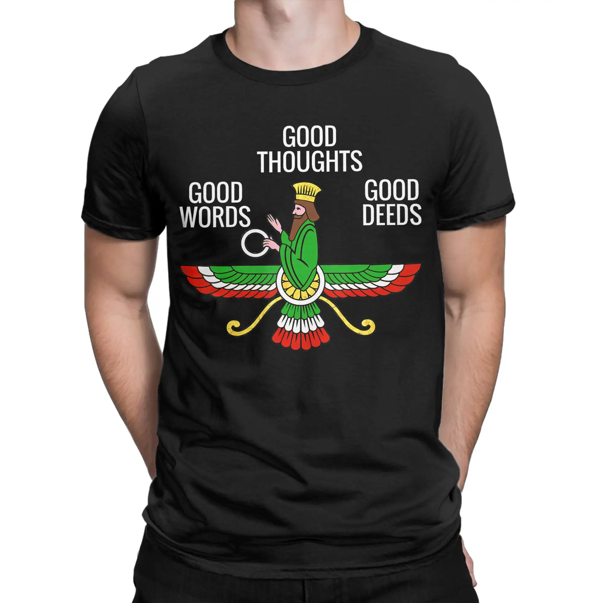 Farvahar Iran Zoroastrian Persian Farvohar Iranian Zoroaster T-Shirt Summer Men Cotton O-Neck Plus Size Top Tees Short Sleeve