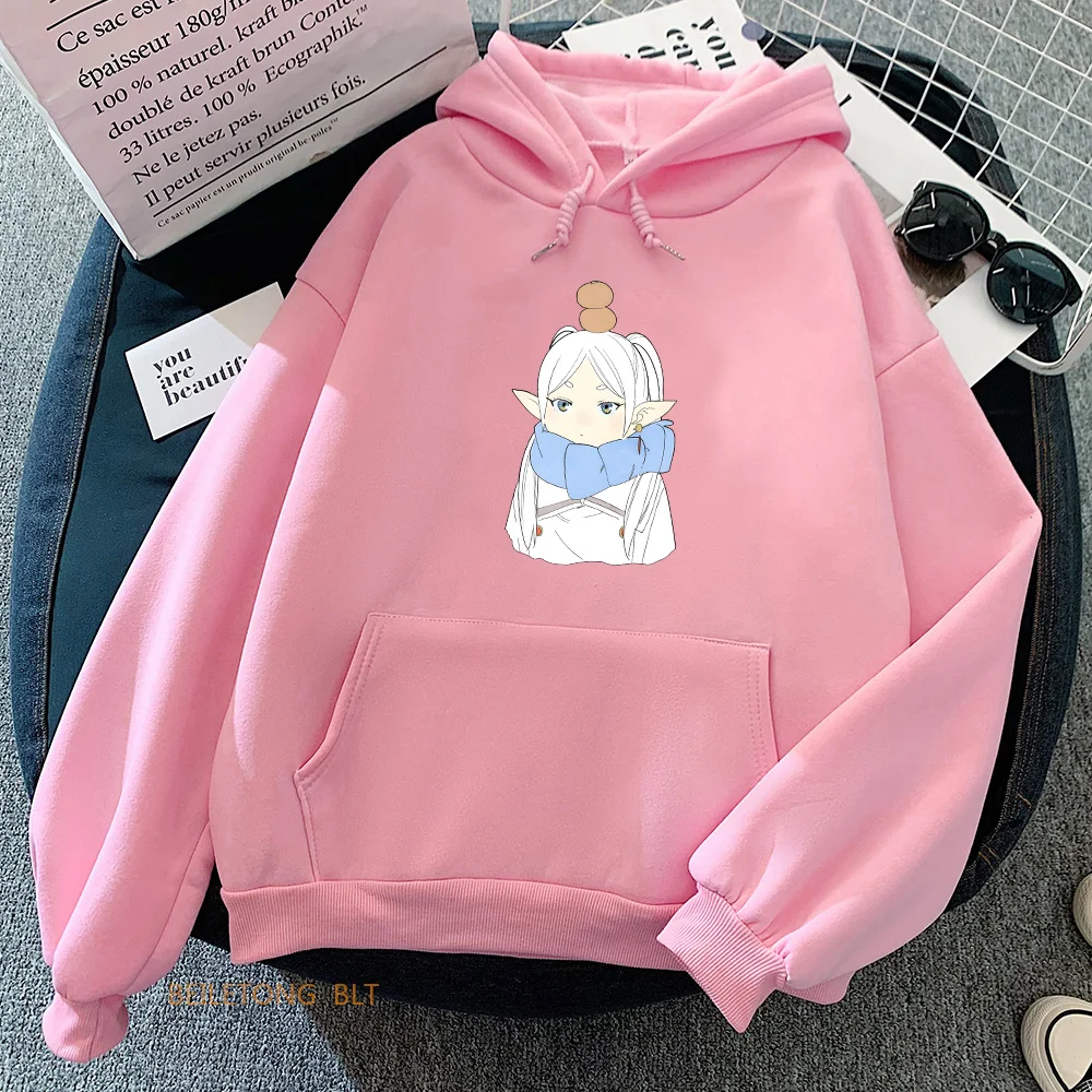 Sousou No Frieren Beyond Journey\'s Anime Printed Hoodies Manga Men Women Sweatshirts Winter Fleece Plus Size Hooded Pullover