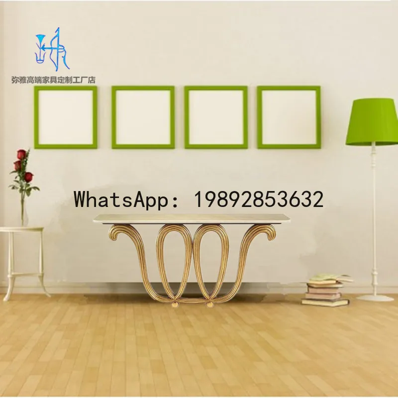 

X5-19 American Solid Wood Entryway Table Light Luxury Postmodern Entryway Table European Style Simple Living Room Side Table