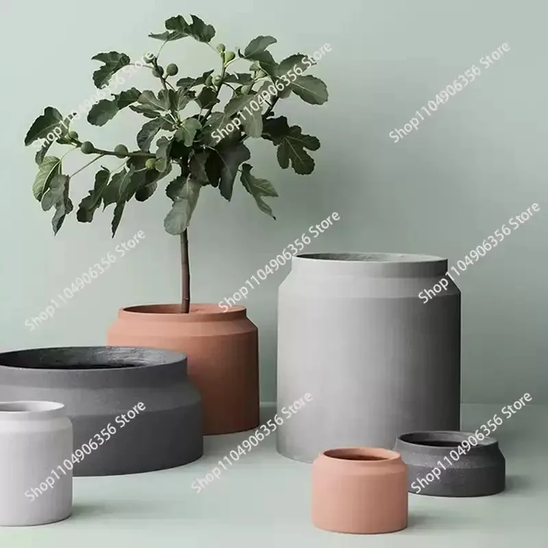 Nordic Style Concrete Cement Flowerpot Mold, Large Size Reusable Plant Pot Mould For Home Courtyard Gardening DIY Production