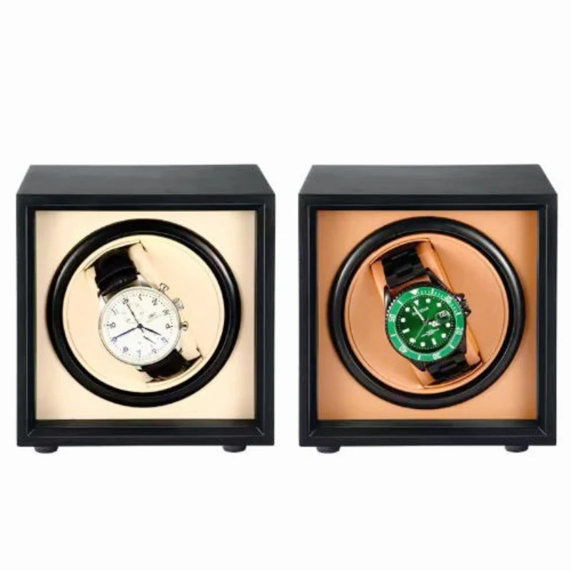 

Winder Watch Box Automatic Stop Light Emitting Diode Black Polyurethane Leather Popular Automatic Watch Winder Box