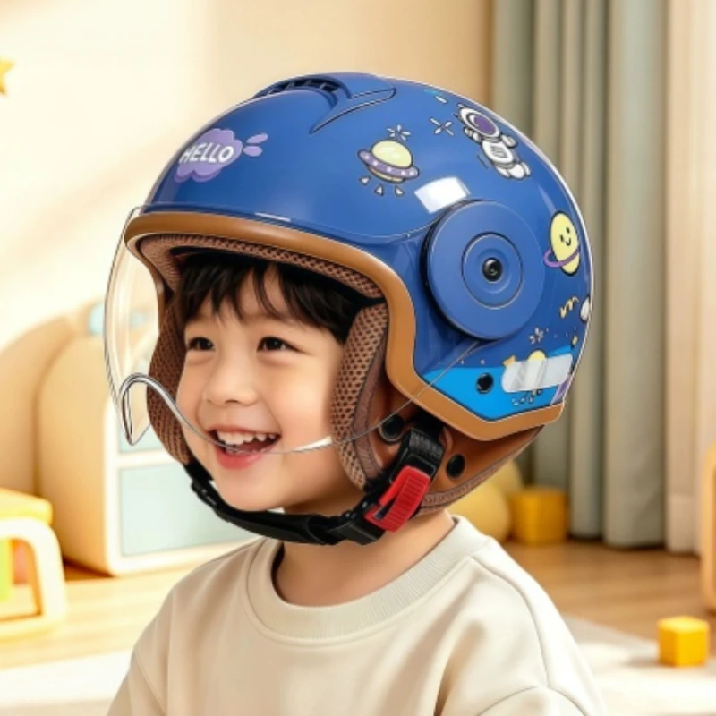 Hot Childrens Helmet for Kids 3~12 Years Child Cartoon Animation Moto Motor Helmet Comfortable Motos Protective Safety Helmets