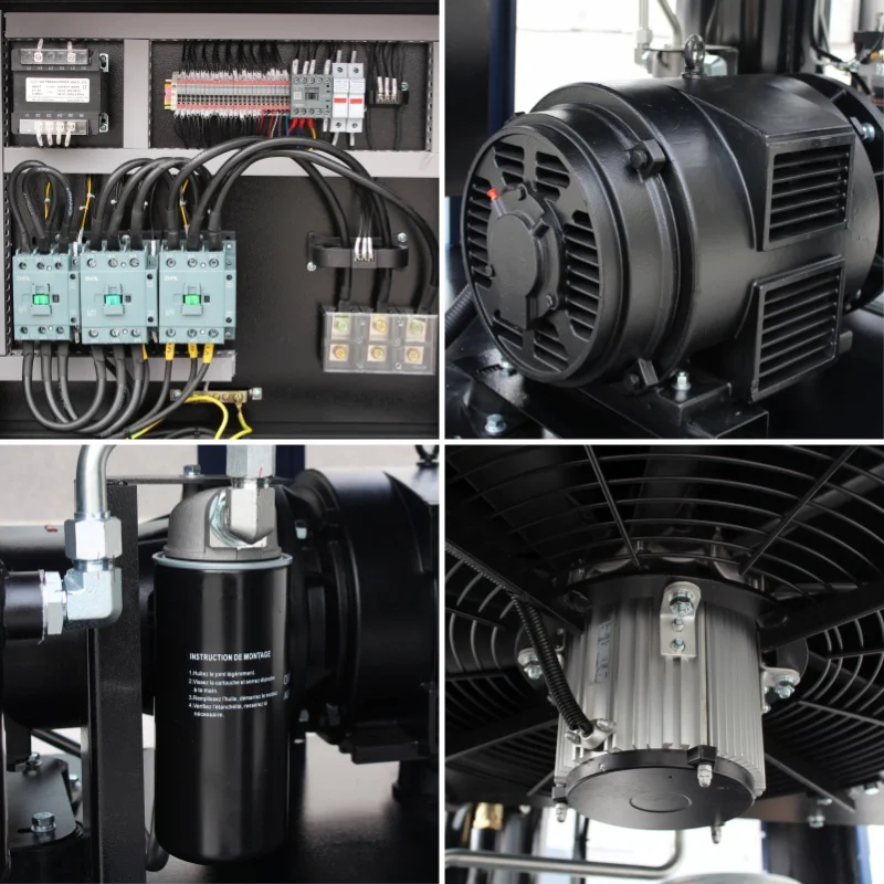 15KW 20HP Oil Lubricated Air Cooled Mute Stationary Screw Air Compressor 16Bar 208-400V CE for Laser Cutting Compresor Aire