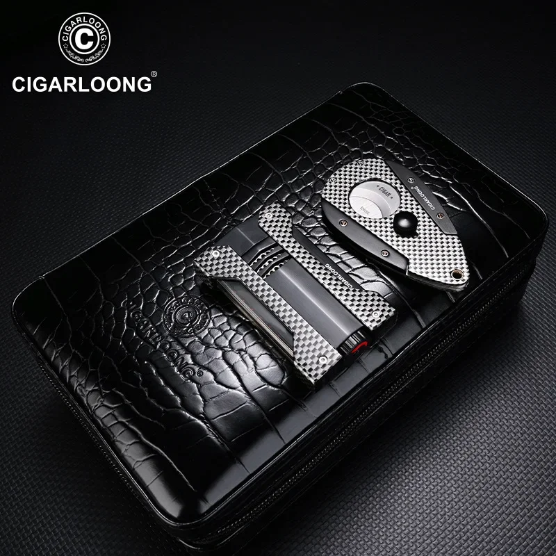 Cow Leather Cigar Box, Multifunctional Set, Travel, Portable, Moisturizer