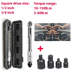 Ratchet Torque Wrench Square Drive 5-60N.m Reversible Ratchet Key 3/8 Inch Adjustable Torque Spanner Precise Preset Hand Tool