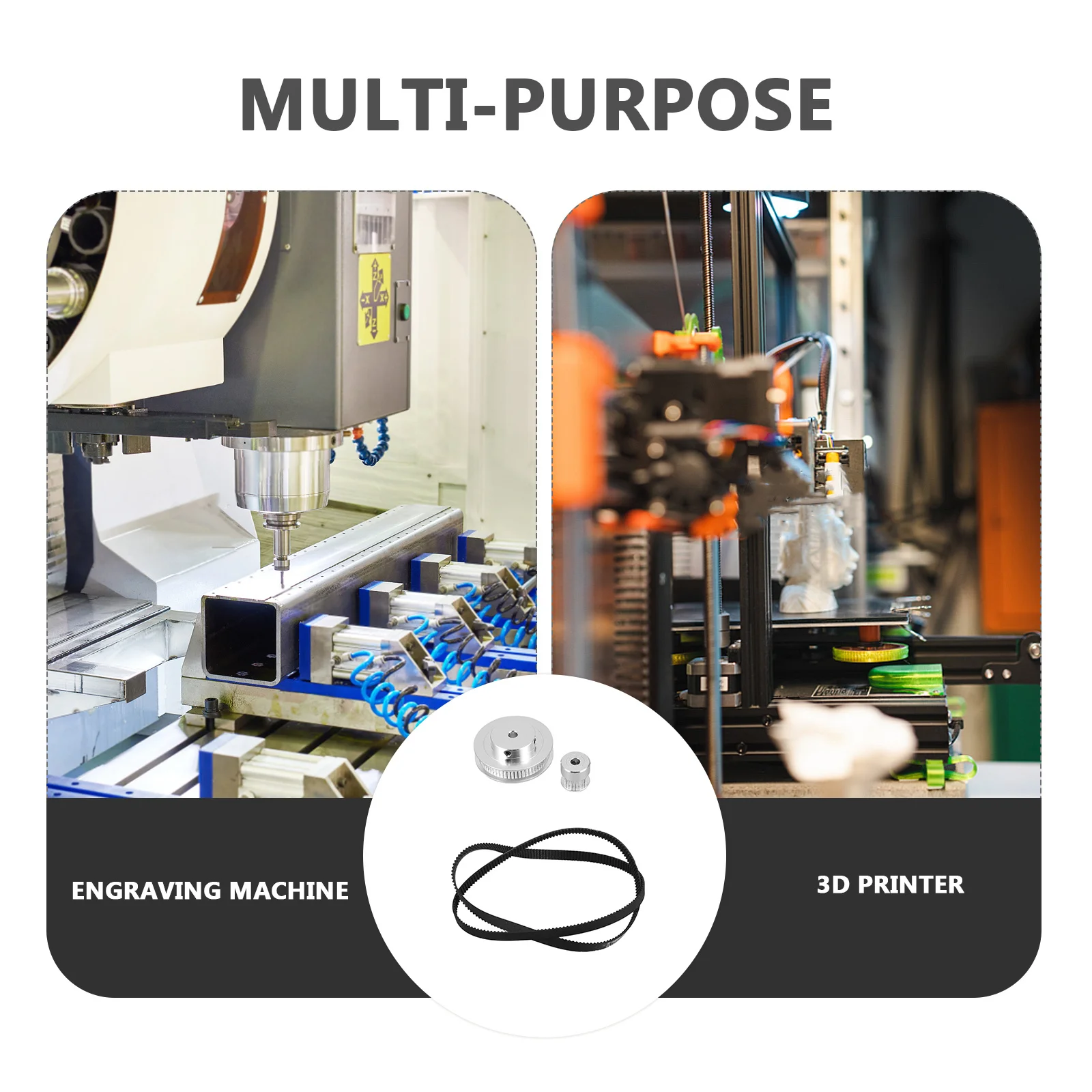 

1 Set Of Synchronous Wheel Kit 1:3 Reduction Ratio High Transmission Efficiency For 3D Printer Parts Mechanical Timing Pulley