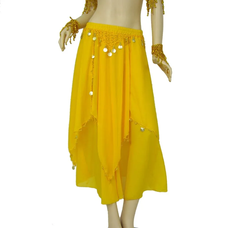 Saia longa de gaze de chiffon personalizada, trajes de dança do ventre, saia irregular