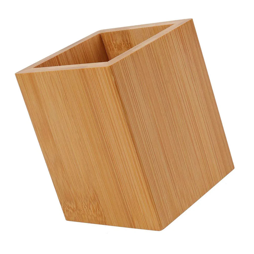 Desktop potlood organisator bamboe en hout afwerking doos pot opslag emmer decor mooie houder