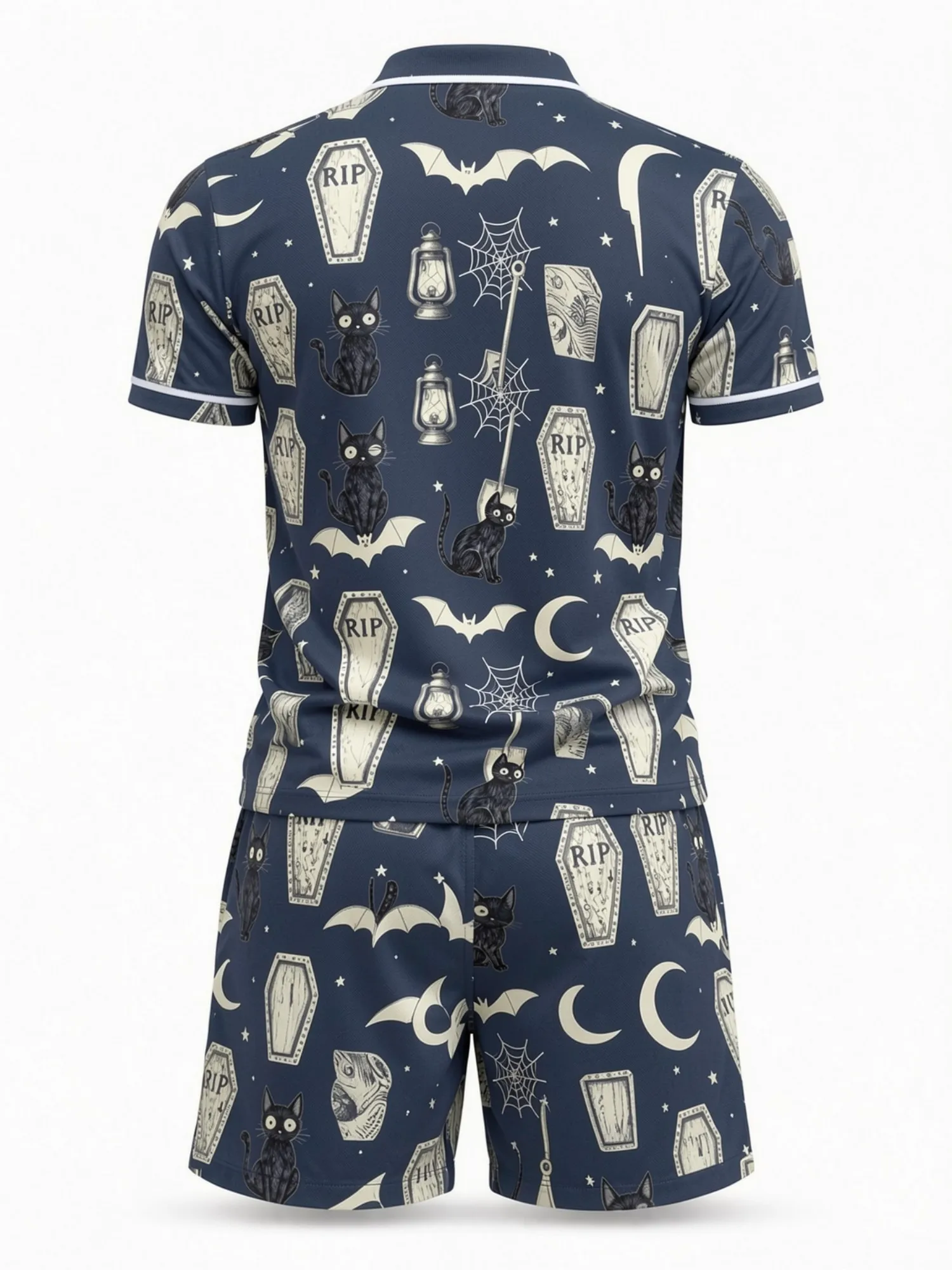 Mens Short Sleeve Polo Shirt and Shorts Set Casual Two Piece Summer Beach Vacation Matching Outfit Soft Smart Resort Casual Wear view 3