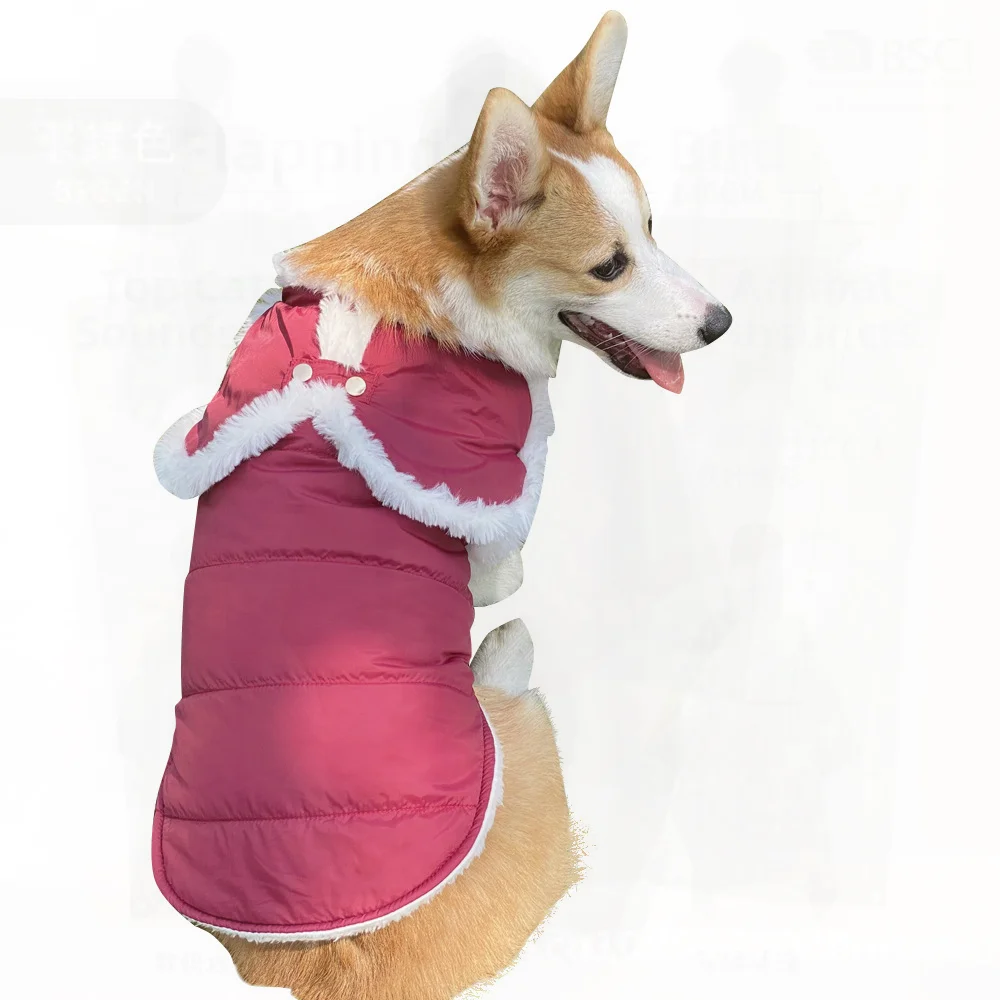 

New Style Dog Cape Shawl Autumn Winter Pet Clothing Universal Cotton Coat Vest in Wine Red Black Pink Blue Green Sizes XS-3XL