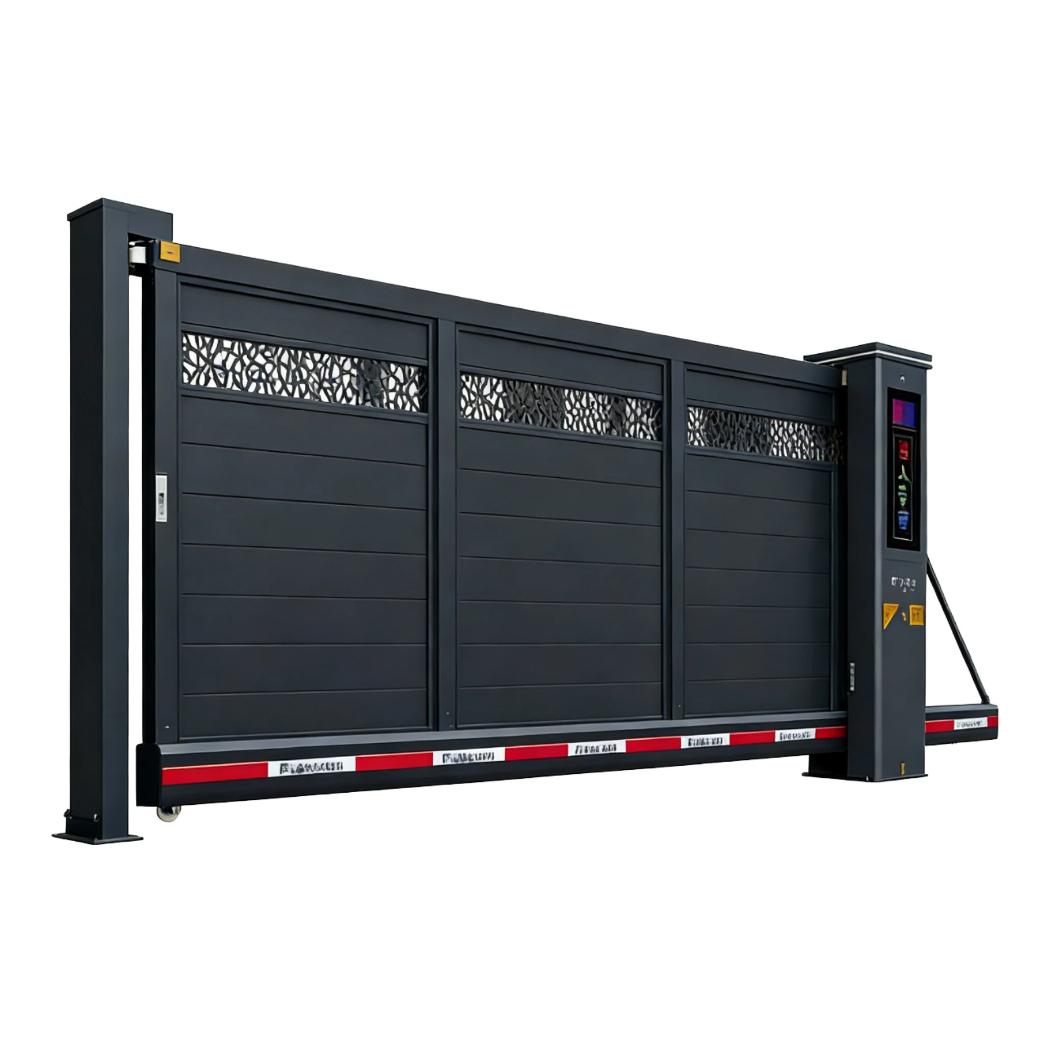 *& Modern Aluminum Trackless Sliding Gate Villa Driveway Automatic Courtyard Minimalist Entrance