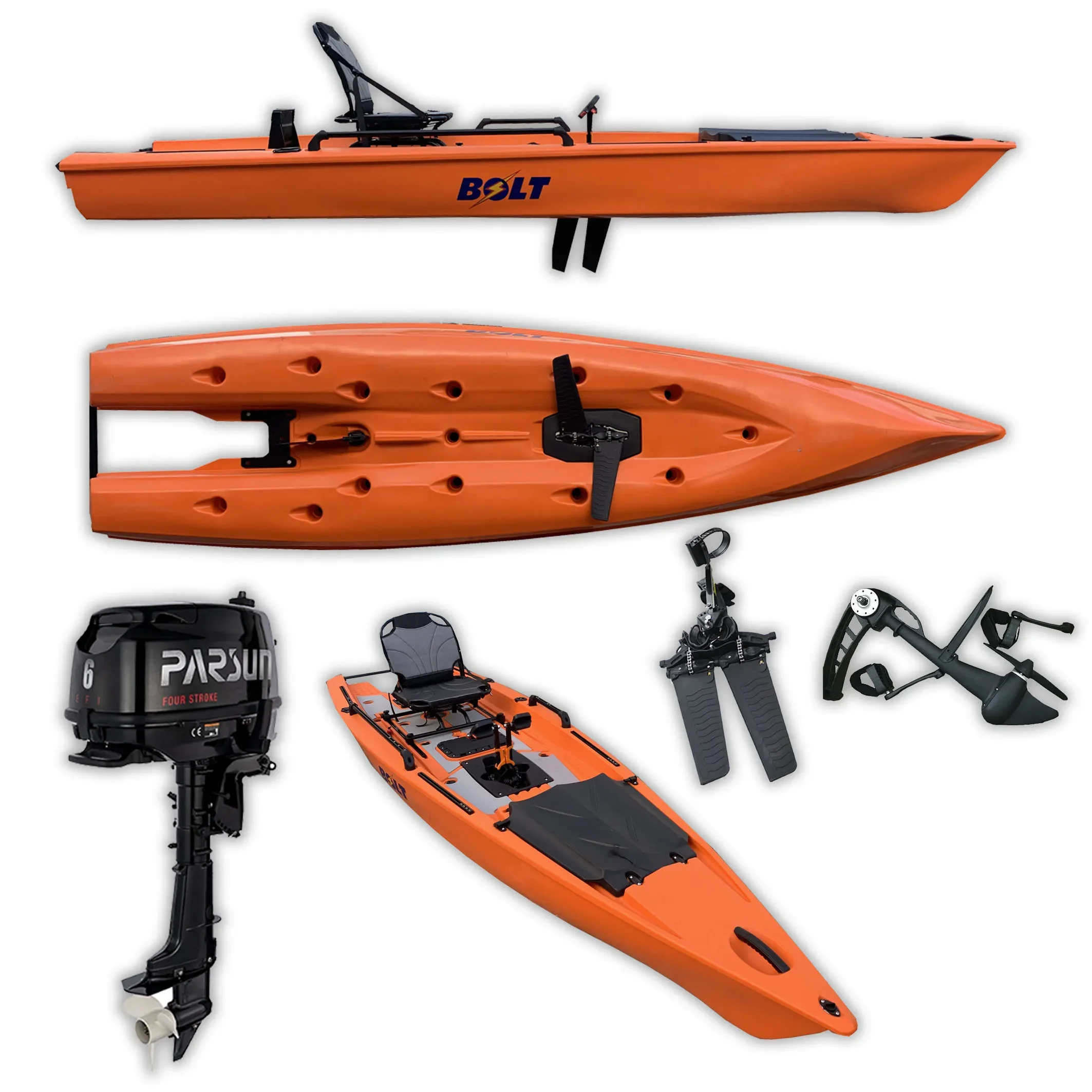 A 2022 14ft solo skiff boats fishing kayak with motor pedal drive fishing kayaks factory price