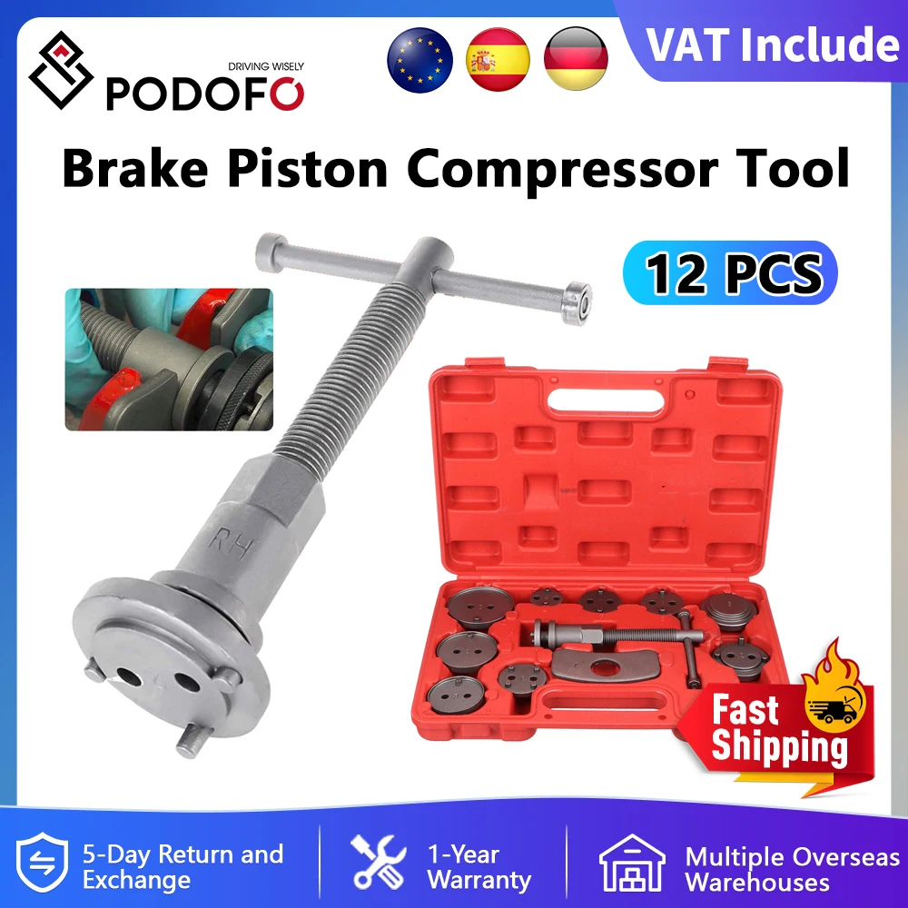 Podofo 12pcs Universal Car Disc Brake Caliper Rewind Back Brake Piston