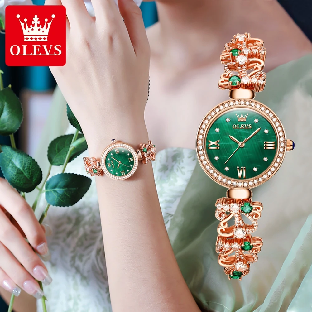 OLEVS nuovissimi orologi da donna Premium Luxury orologio da polso impermeabile orologio da polso al quarzo originale di moda intarsiato con diamanti