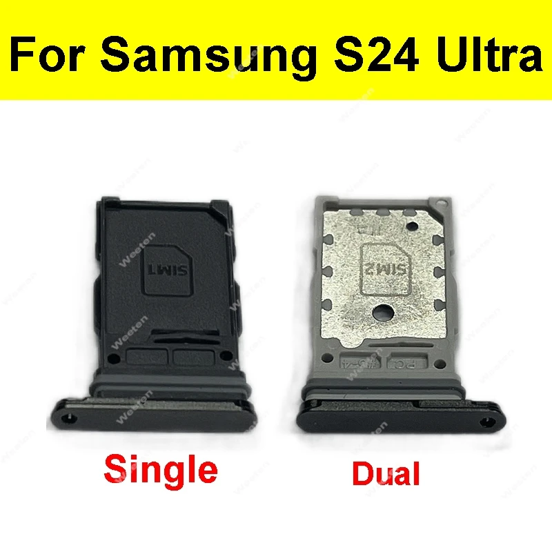 SIM Card Tray Adapter For Samsung Galaxy S24 Ultra SM-S928B SIM Card Slot Card Reader Holder Slot Replacement Parts