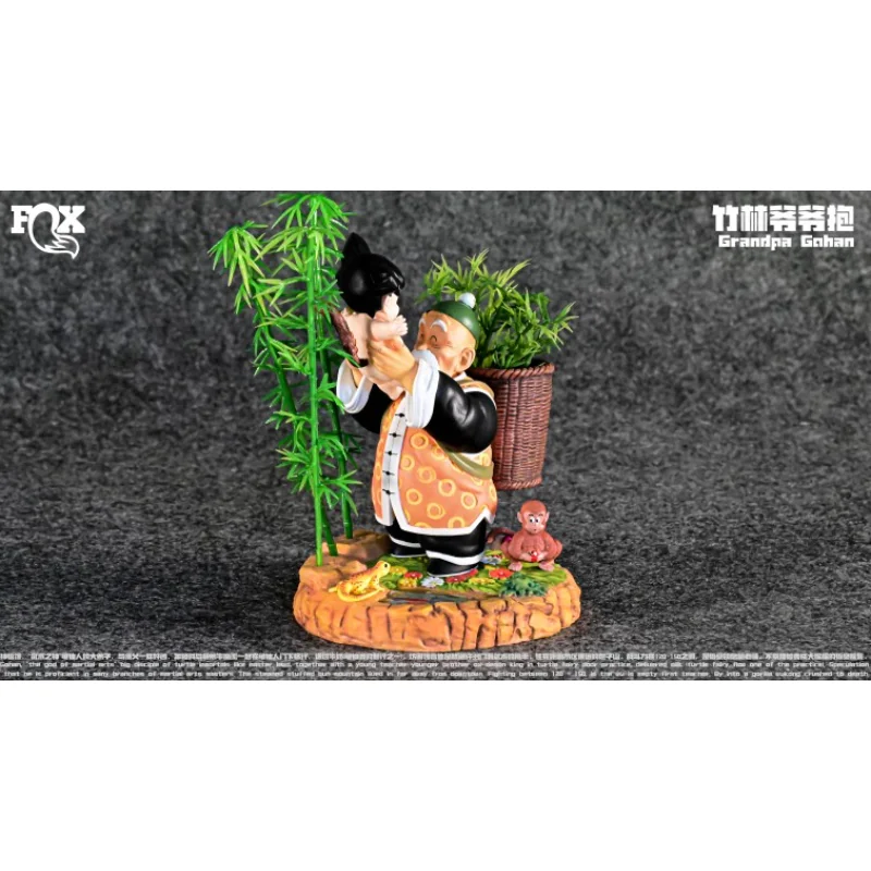 FOX STUDIO Dragon Ball pequena cena série segundo jogo, vovô floresta de bambu abraçando estátua modelo figura GK