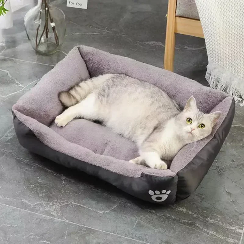 Pet Cat And Dog Nest Large Scale Pinkycolor Warm And Comfortable Soft Cotton Nest Waterproof Sofa Bed Universal For Cats And Dog image 2