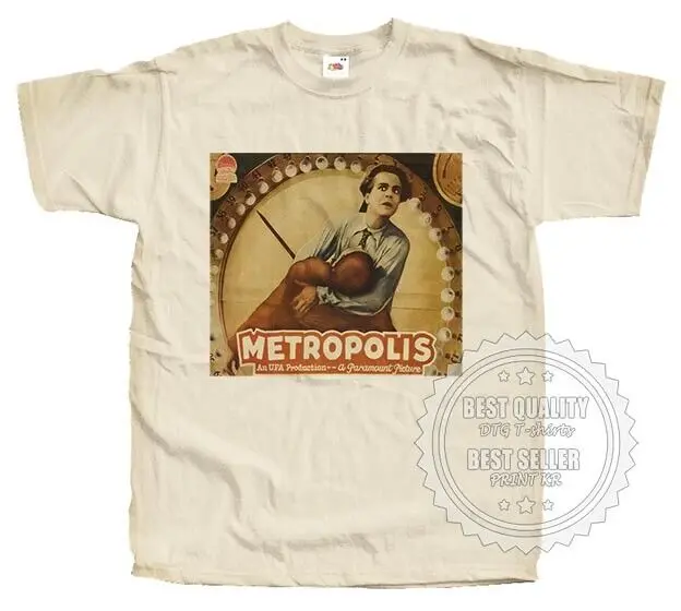 

Metropolis 1927 T SHIRT Vintage Card v41 NATURAL Beige All Sizes S to 5XL