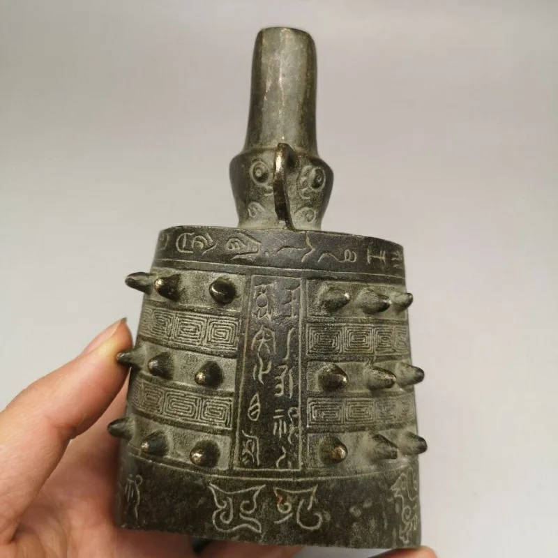 

Antique Chinese Warring States Period Bronze Chime Retro Musical Instrument Bronze Bell Desktop Decorative Ornaments Home Decor