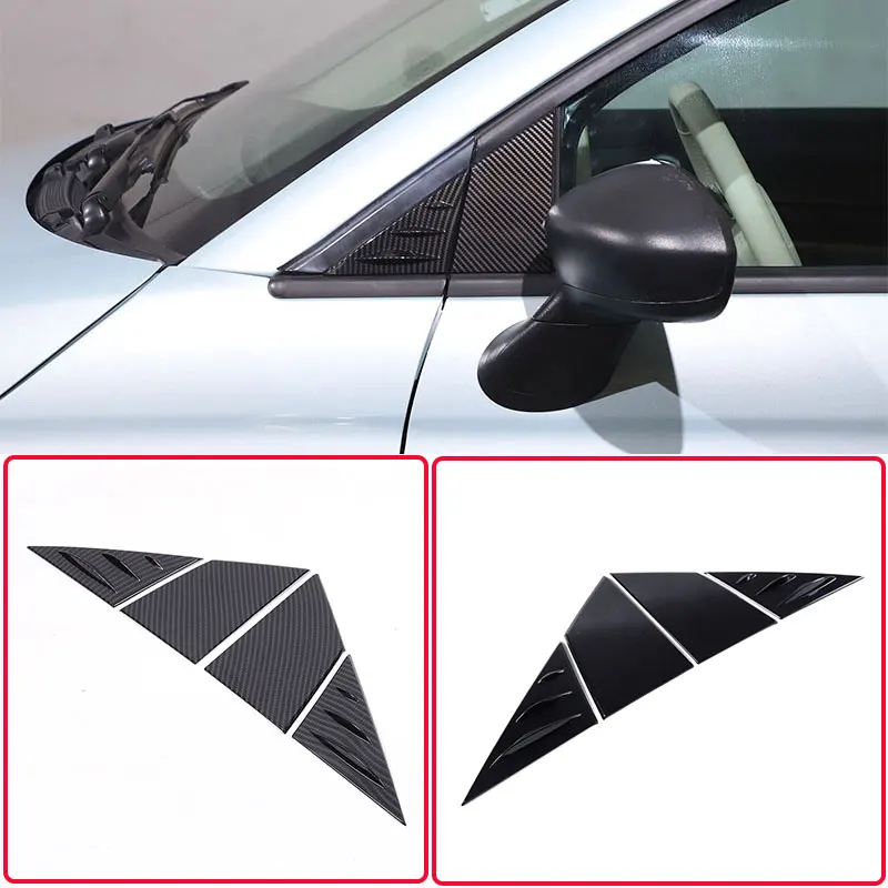 

For Fiat 500 2010+ Car Rearview Mirror Side Triangle Spoiler Trim ABS Carbon Fiber Pattern Exterior Accessories 4 Pcs