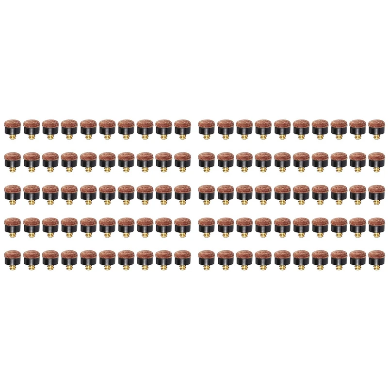 

100Pcs Billiard Pool Cue Stick Screw-On Tips 13Mm Billiard Cue Tips For Pool Cues And Snooker