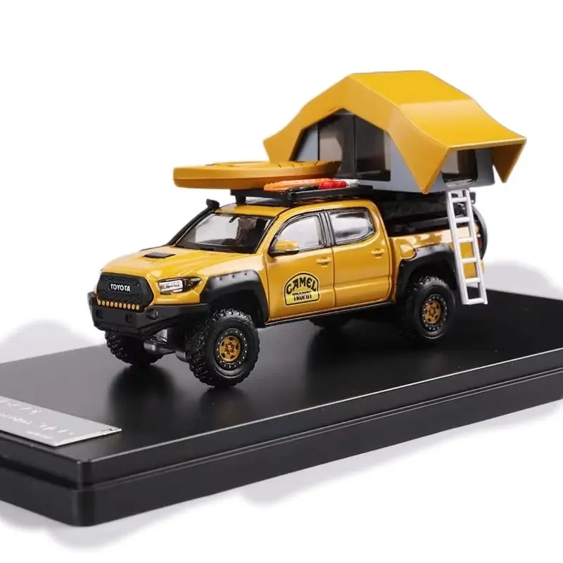 GCD Front Wheel Steering 1:64 Toyota Tacoma Camel Cup Painted Small Scale Alloy Pickup Truck Collection Model