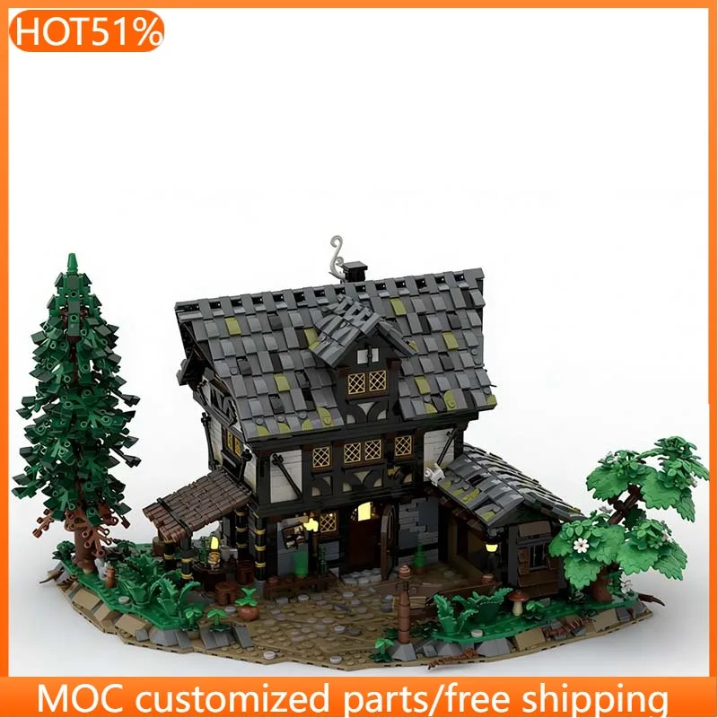 

3973 деталей Городская улица The Ragged Crow Inn MOC: Модульная конструкторная модель для детей, технологичная игрушка DIY для мальчиков, рождественский подарок