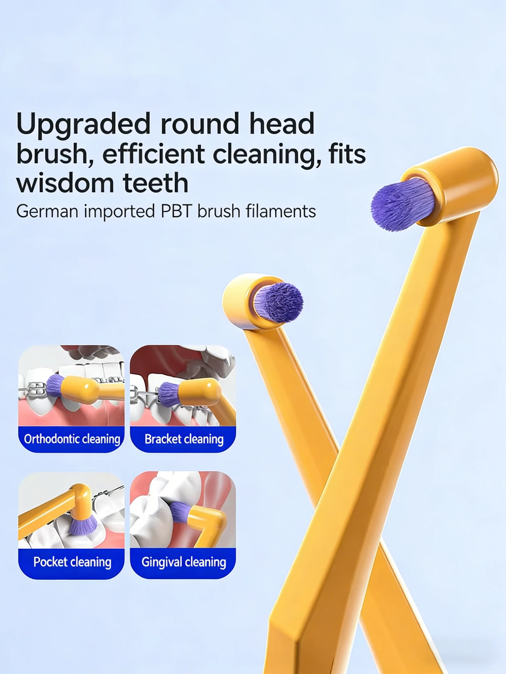 Interdentalbürste mit Einzelfasern zur Reinigung zwischen den Zähnen, geeignet für Erwachsene, Männer und Frauen, orthodontische Anwendung, Tiefenreinigung