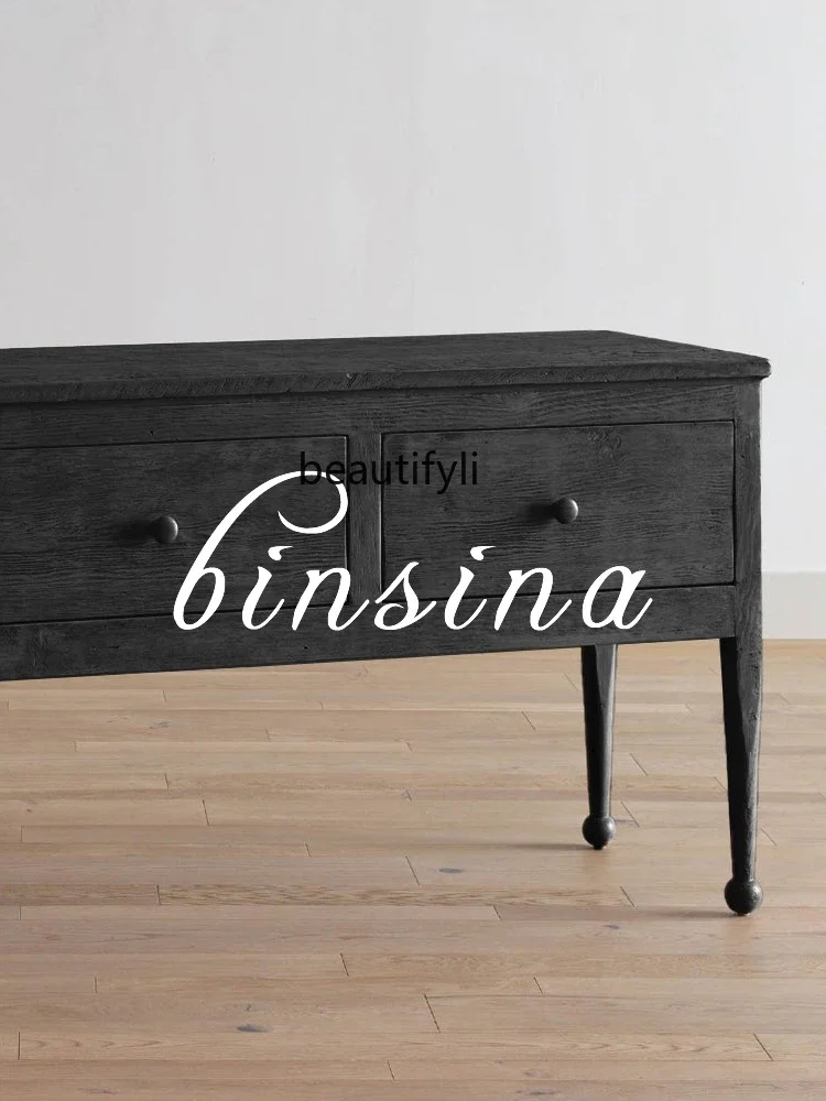 Solid Wood Storage Cabinet Neoclassical Storage Cabinet Simple Drawer/Entrance Cabinet/