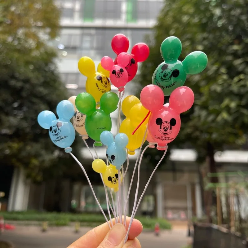 30pcs Mickey Balloon Mixed Hair Mickey Print Pattern Bulk Random Diy Desktop Decoration Car Toys Birthday Gift Children\'S Toys