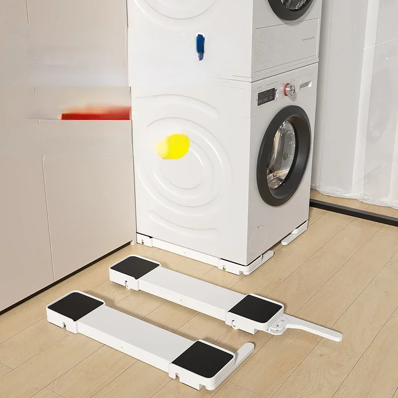 Roller washing machine mobile base can be lifted and lowered shock-proof bracket embedded