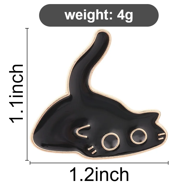 Glücksausschmung Katzen-Kollektion: Emaille-Pins, Anime-Katzenmädchen, Zaubertrank, Schwarze Katze, Elfenkatze & Blumen-Broschen, Rucksack- und Revers-Pins – Detail 28
