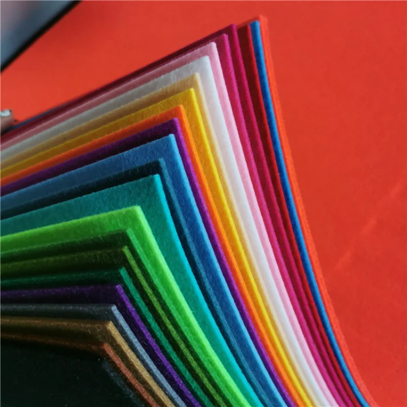3mm Thick Solid Color Nonwoven Felt Fabric Polyester Cloth For Sewing Quilting DIY Handmade Packs Dolls Craft Material