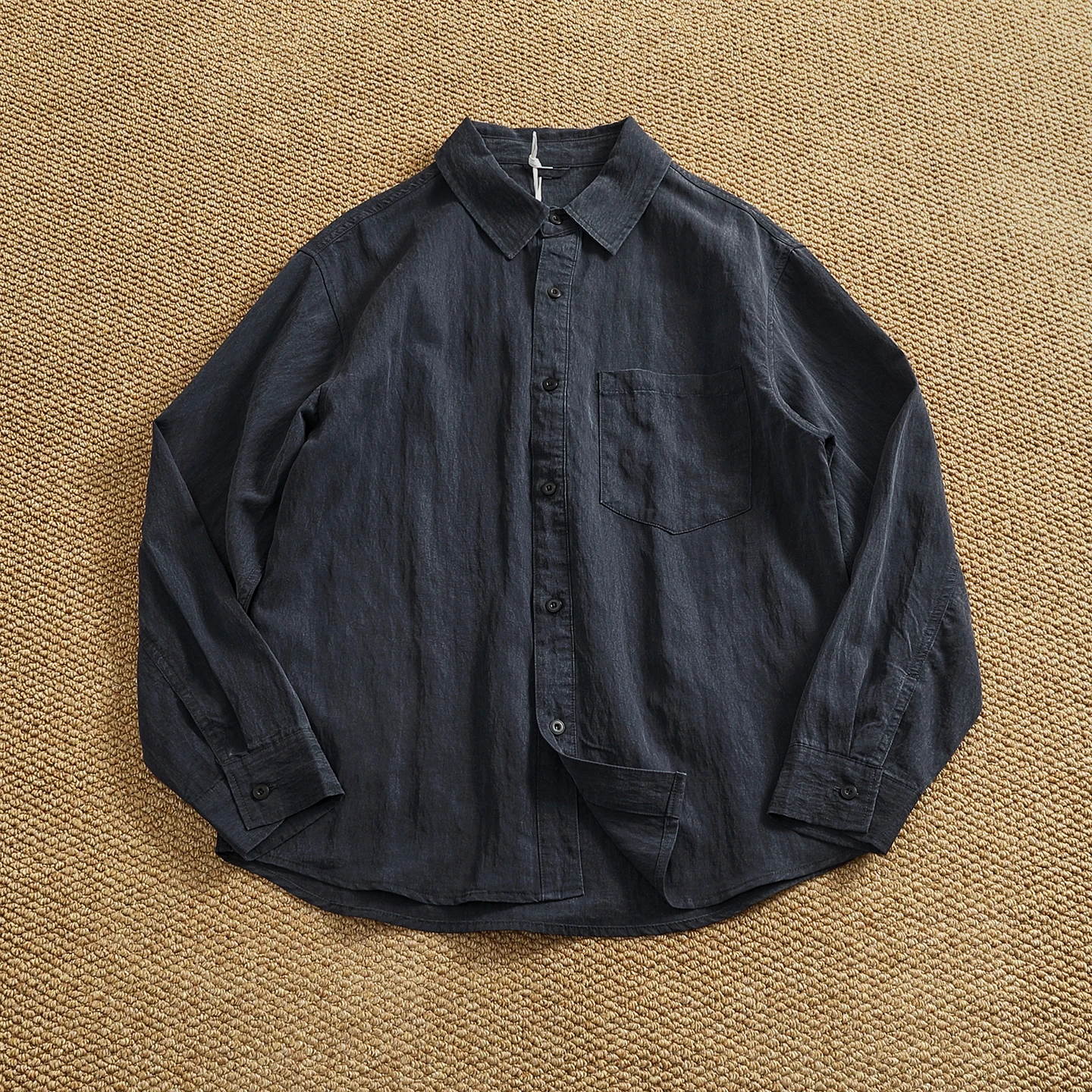 

Мужская рубашка из льна и лиоцелла с длинным рукавом, повседневная, свободного кроя, дышащая, с защитой от солнца, тонкая верхняя одежда, удобная, прочная, рабочая одежда...