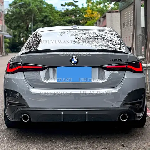 BMW 4 시리즈 i4 G26 M 스포츠 세단 430i 440i 2021 2022+ 차량용 카본 파이버 트렁크 스포일러 부트 립, 리어 트렁크 스포일러 윙