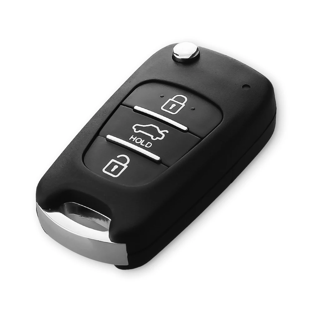 KEYYOU 3 Buttons Modified Car Flip Folding Key Shell Remote Fob For Hyundai I30 IX35 I20 Hold Buttons