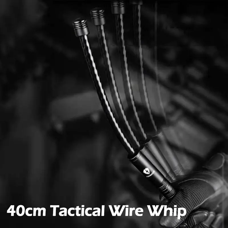 2024 nuovo arrivo 40CM Outdoor EDC Portable Tactical Wire Whip manico in lega di alluminio Pocket Safety Self Defense Tool