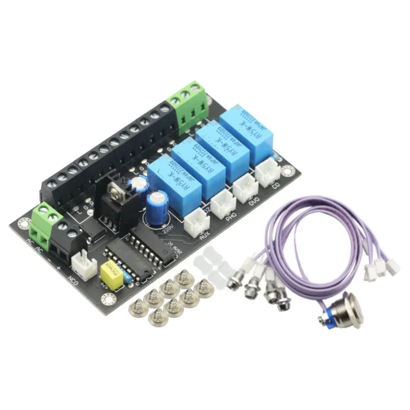 DIY Stereo Amplifier Four Way HIFI DC AC Audio Switch Board Relay Control Select Amplifiers Amplificador For arduino Board