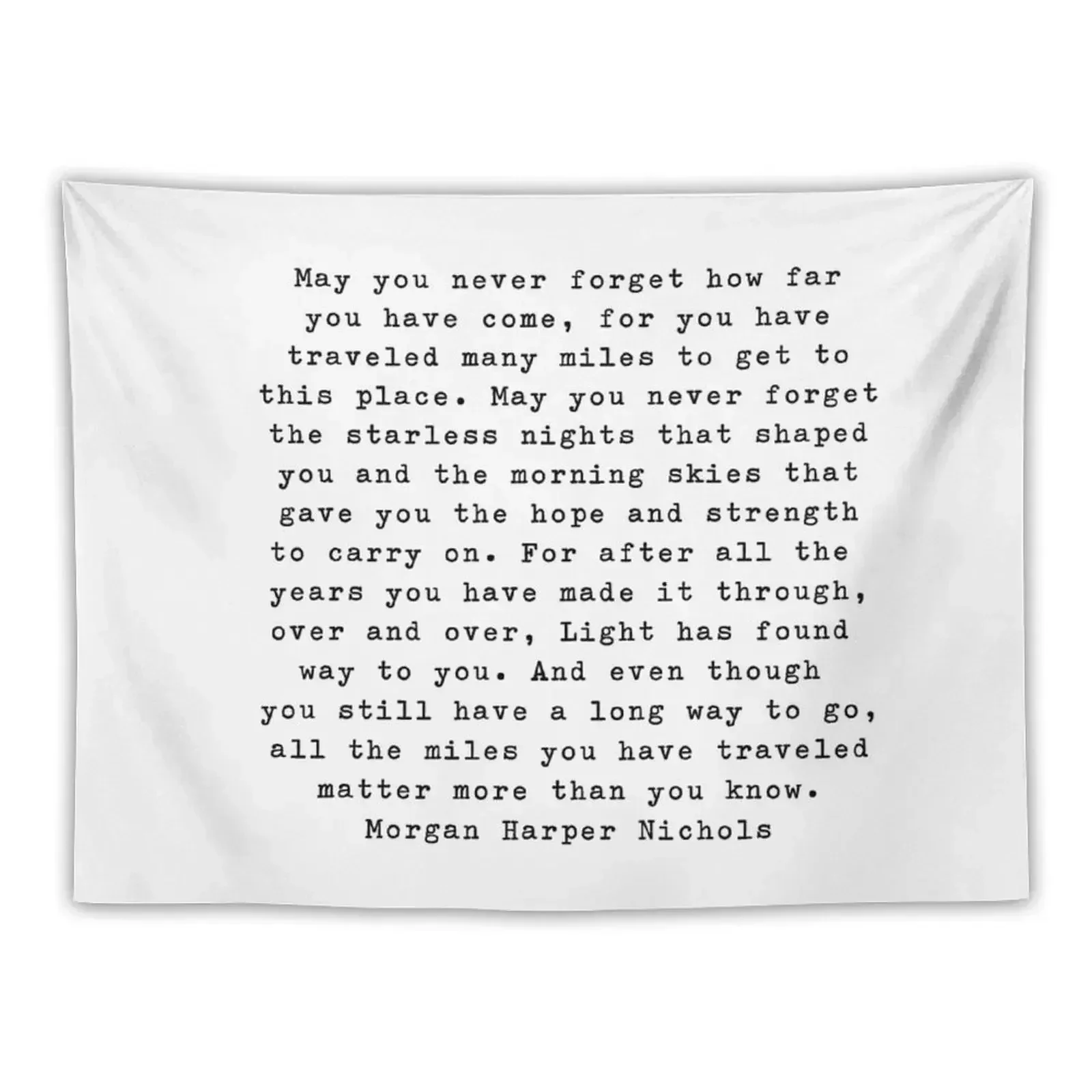 Morgan Harper Nichols | Typewriter Style Quote Tapestry Wall Hanging Decor For Bedroom Tapestry