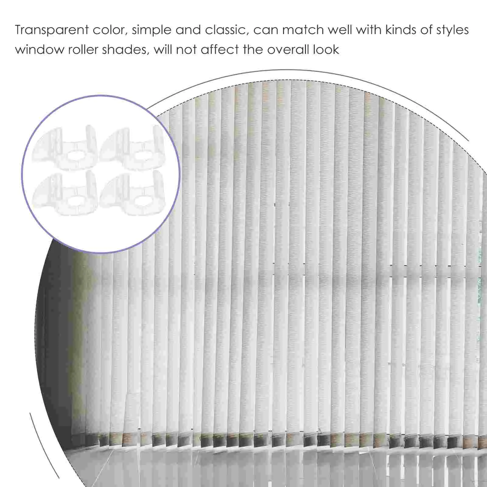 Cordless Venetian Blind Clip Sheer Curtains Pull down Handle Roller Shade Hem Grip Transparent Plastic Shutters