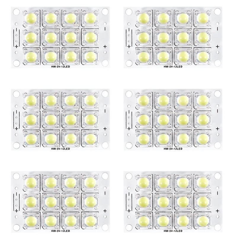 6X New DC 3V 5V 12 LED Super Bright White Piranha LED Circuit Board LED Lights Light Yacht