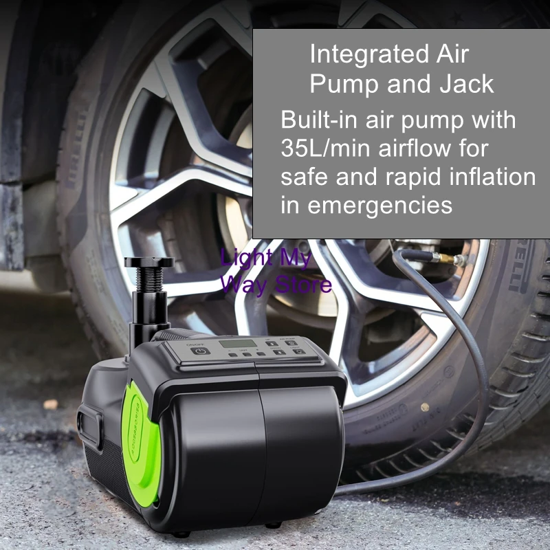 5-Ton Electric Hydraulic Jack Multi-Function Air Pump 12V for Cars & SUVs Off-Road Tire Change Tool